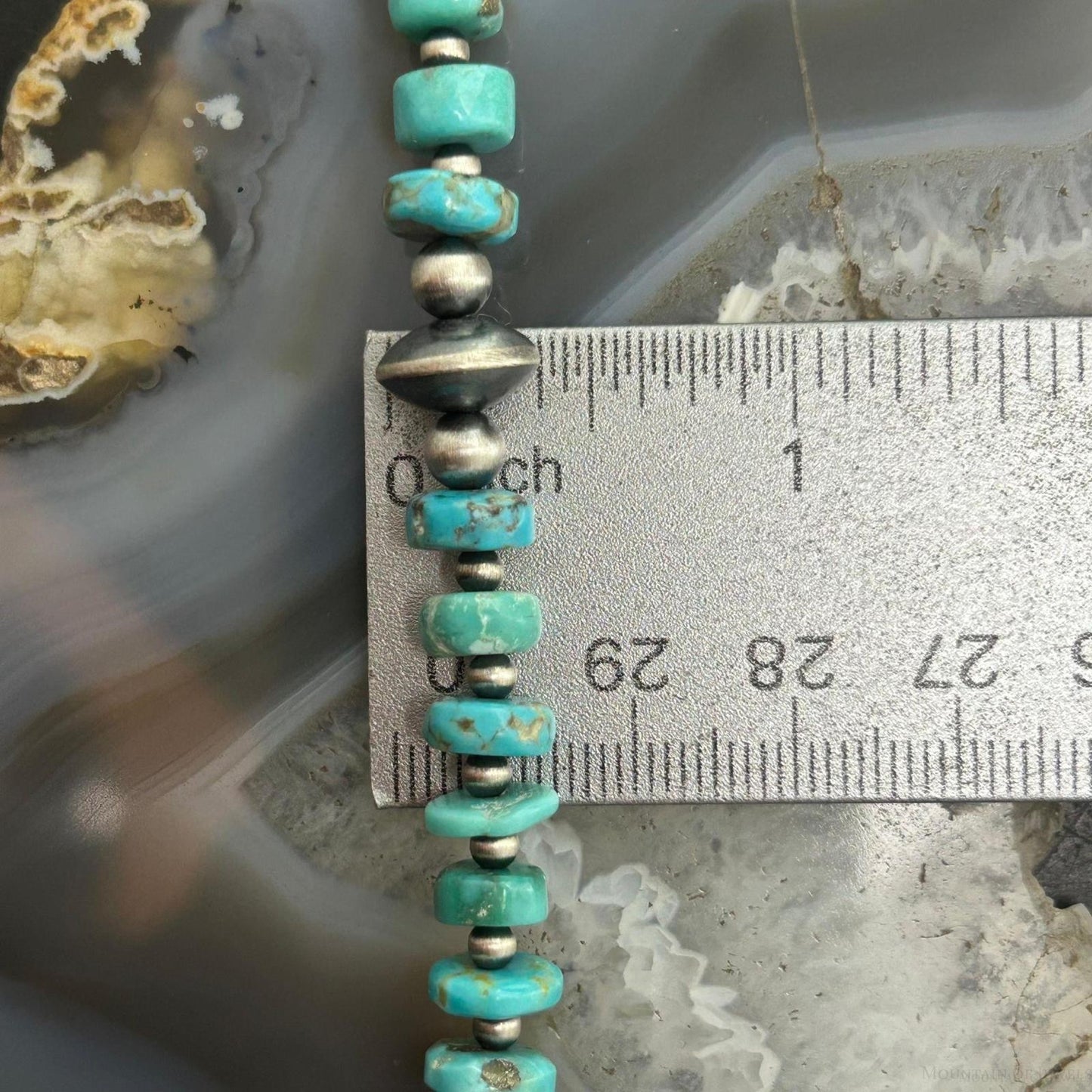 Sterling Silver Southwestern Style Blue Turquoise Beads Various Sterling Beads, Necklace For Women.