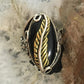 Carolyn Pollack Sterling Silver & Brass Marquise Onyx Decorated Ring For Women