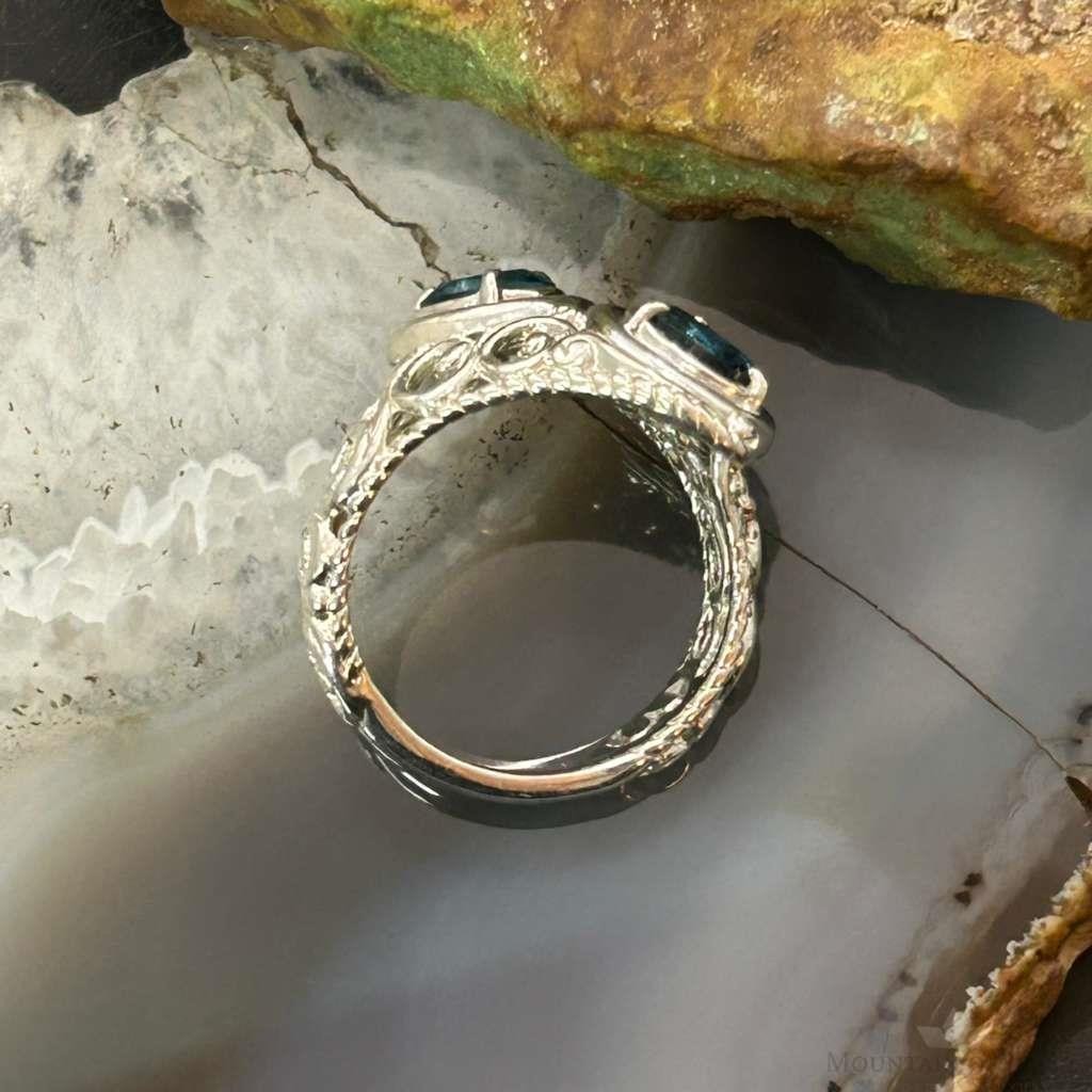 Carolyn Pollack Sterling Sterling Faceted London Blue Topaz Doublet Ring Size 8 For Women