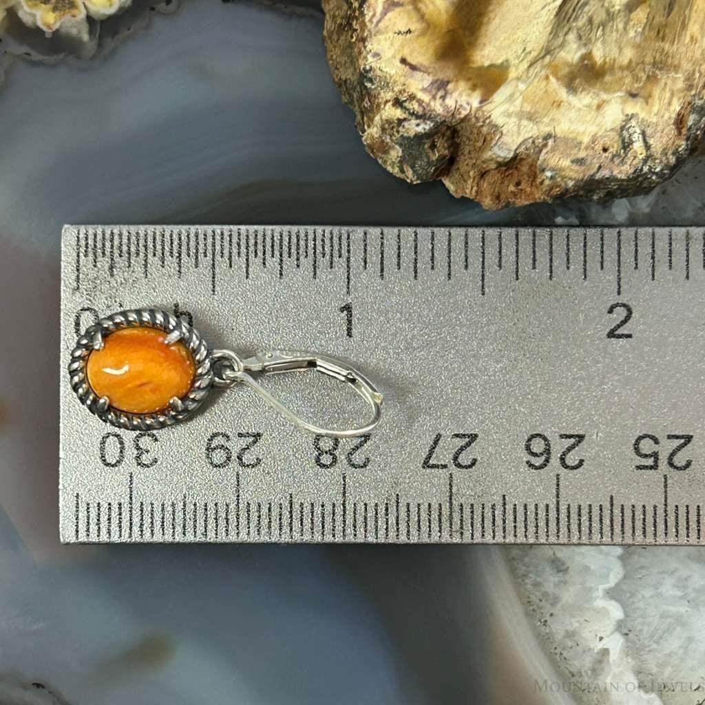 Carolyn Pollack Sterling Silver Spiny Oyster/Picture Jasper Double Sided Dangle Earrings