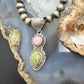 Sterling Silver Southwestern Style Pink Conch & Turquoise Pendant For Women #1