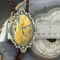 Sterling Silver Southwestern Style Large Oval Picture Jasper Decorated Bolo Tie For Men