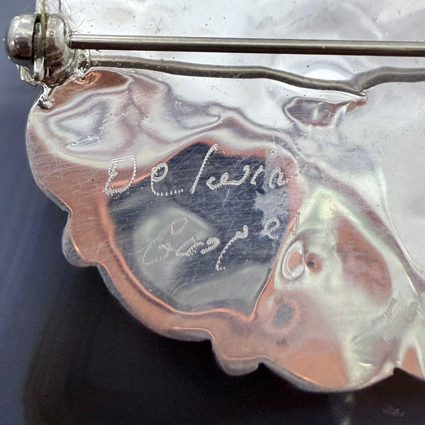 Delwin Gasper Zuni Sterling Silver Multistone Inlay Sunface Pendant/Brooch For Women