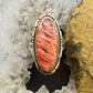 Native American Sterling Silver Elongated Oval Spiny Oyster Ring S 7.5 For Women