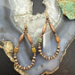 Southwestern Style Copper 3-5mm Navajo Pearl Beads Dangle Earrings For Women