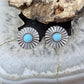 Native American Sterling Silver Sun Rays w/Turquoise Post Earrings For Women
