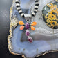 Native American Sterling Silver Purple & Orange Spiny Oyster Dragonfly Pendant For Women