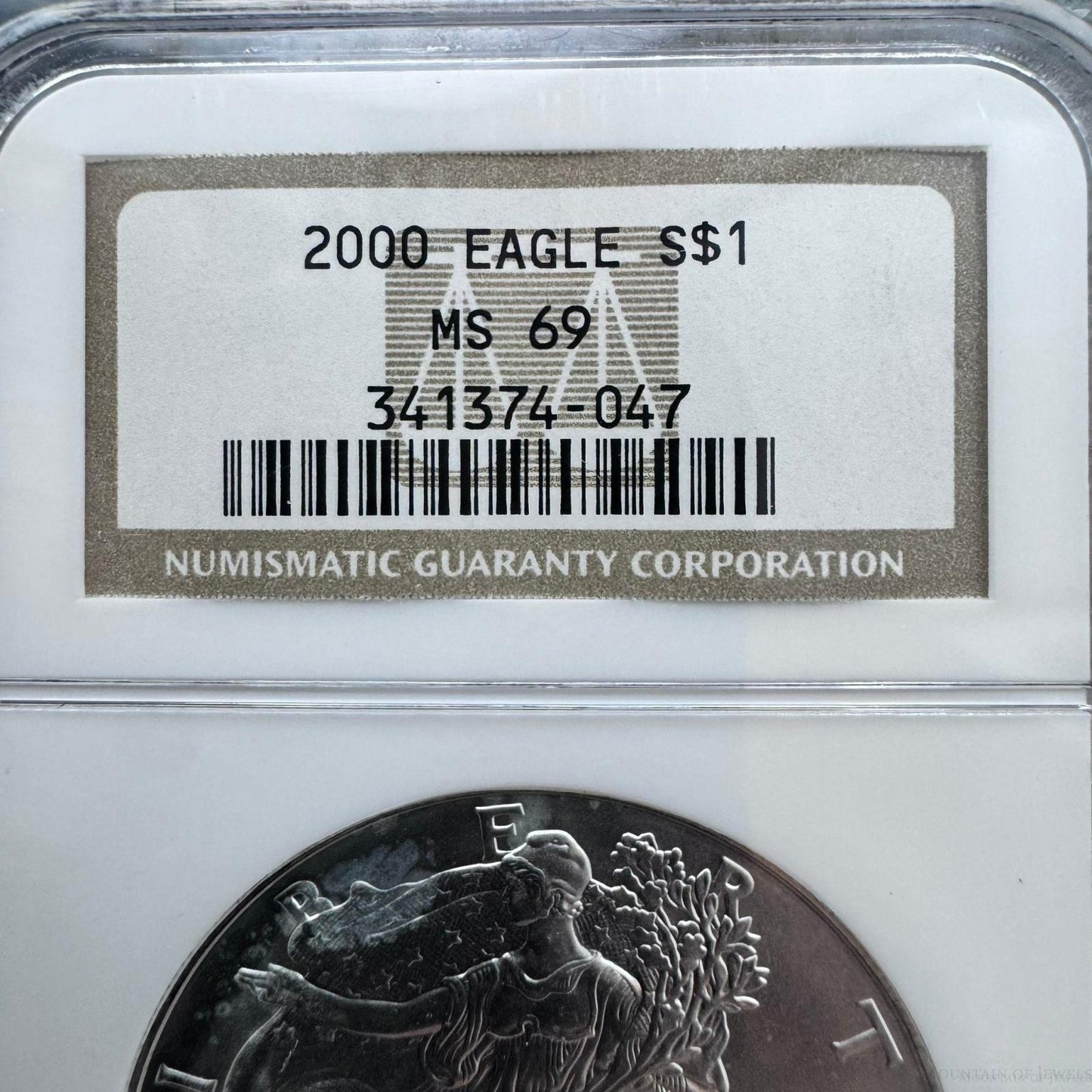 2000 US 1.0oz .999 Fine Silver American Silver Eagle NGC MS69 #341374-047EX