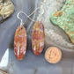 Sterling Silver Teardrop Plum Moss Agate Slab Dangle Earrings For Women #508