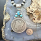 Genuine 1890 90% Morgan Silver Dollar Coin Turquoise Decorated Unisex Pendant #1