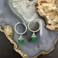 Carolyn Pollack Sterling Silver Twisted Hoop w/Green Jadeite Dangle Earrings For Women