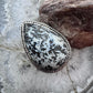 Sterling Silver Southwestern Style Teardrop Parral Dendritic Decorated Ring Size 10 For Women