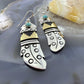 Tommy & Rosita Singer Sterling Silver & GF w/Turquoise Dot Dangle Earrings For Women