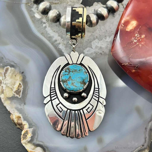 Tommy & Rosita Singer Sterling Silver Overlay w/Turquoise Unisex Pendant
