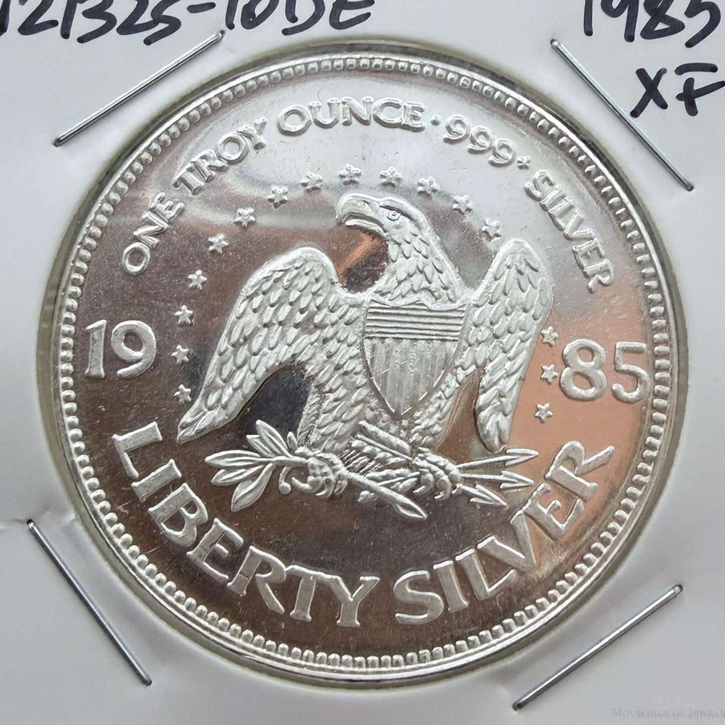 1985 US One Troy Ounce .999 Fine Silver Round Liberty Silver XF #121325-10DE