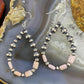 Navajo Pearl Bead & Peruvian Opal 4-6mm Sterling Silver Hoop Dangle Earrings #1