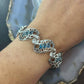 Carolyn Pollack Sterling Silver 18 Faceted Blue Topaz Foldover Link Bracelet For Women
