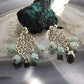 Carolyn Pollack Sterling Silver Tiny Amazonite Cube Bead Chandelier Dangle Earrings For Women