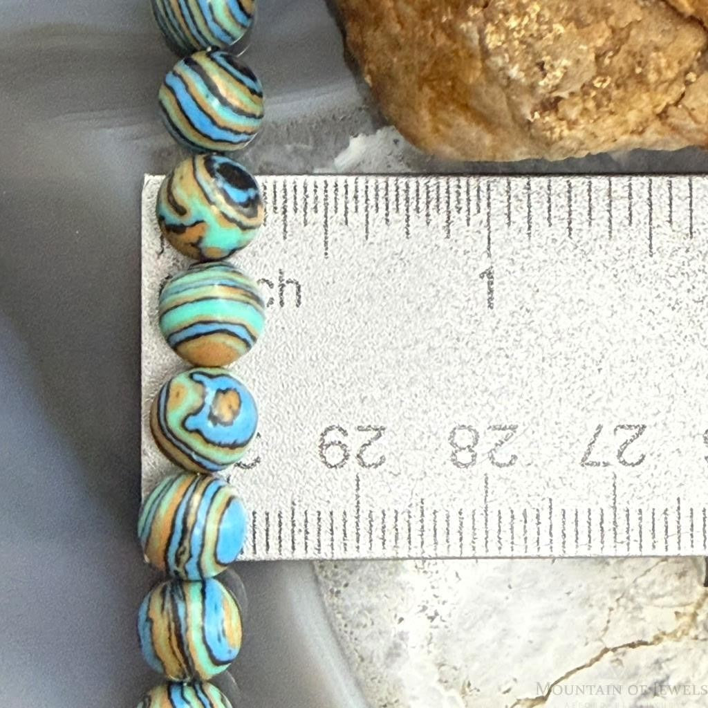 Sterling Silver 8mm Round Mexican Calcite 16" Necklace For Women