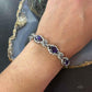Carolyn Pollack Sterling Silver 6 Faceted Amethyst Link Bracelet For Women