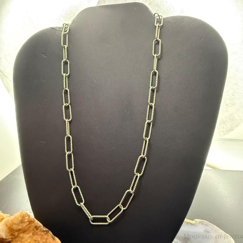 Carolyn Pollack Sterling Silver Paper Clip 24" Necklace For Women