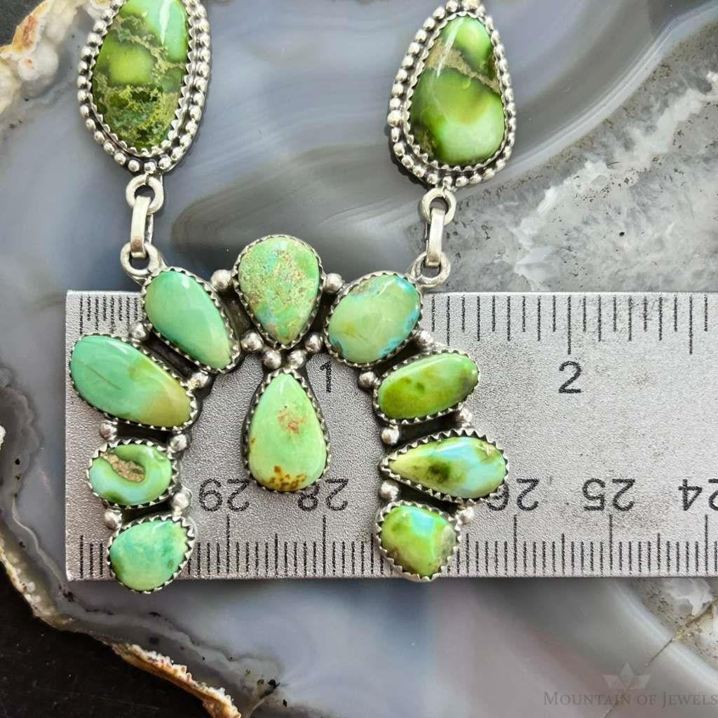 Sterling Silver Southwestern Style Sonora Gold Turquoise Naja 20" Necklace For Women