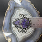 Sterling Silver Southwestern Style Large Teardrop Charoite Bracelet For Women