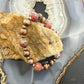 Southwestern Style 4-8mm Copper Navajo Pearl & 10mm Sediment Jasper Stretch Bracelet For Women
