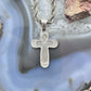 Vintage Sterling Silver Unisex Cross Pendant With 23" Rope Chain Necklace