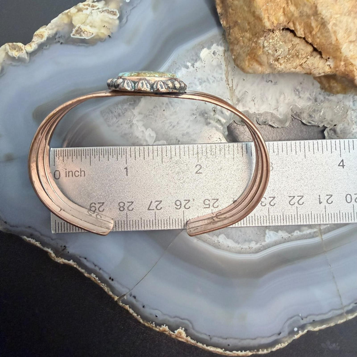 Copper Southwestern Style Turquoise #8 Decorated Cluster Bracelet For Women