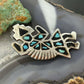 Vintage Native American Silver Turquoise Inlay Rainbow Man Brooch For Women