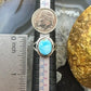 Native American Sterling Silver Oval Blue Ridge Turquoise Ring Size 5 For Women