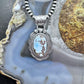 Native American Sterling Silver Oval Golden Hill Turquoise Pendant For Women