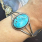Sterling Silver Native American Oval Turquoise Split Shank Bracelet For Women