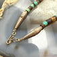 Vintage Native American Heishi Shell and Turquoise Beads 16" Necklace For Women