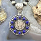 Genuine 1943 90% Silver Mercury Dime Coin w/Lapis Decorated Unisex Pendant #1