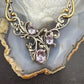 Carolyn Pollack Sterling Silver & Brass Faceted Amethyst 19.5" Swirl Decorated Necklace For Women