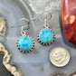 Sterling Southwestern Style Round Mojave Turquoise Dangle Earrings For Women