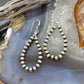 Navajo Pearl Beads 4 mm Sterling Silver Hoop Dangle Earrings For Women #2
