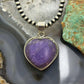 Sterling Silver Southwestern Style Charoite Heart Pendant For Women #3