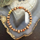 Southwestern Style Copper 6-8mm Navajo Pearl Beads & 6mm Jasper Stretch Bracelet For Women