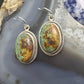 Sterling Silver Southwestern Style Oval Royston Turquoise Dangle Earrings For Women