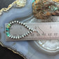 Sterling Silver Southwestern Style Navajo Pearl & Turquoise Bead Hoop Earrings For Women