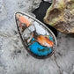 Sterling Silver Southwestern Style Teardrop Composite Spiny Oyster Turquoise Ring 10.75 For Women