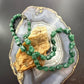 Vintage Sterling Silver  Knobby Shaped Aventurine Beaded Strung 22" Necklace For Women