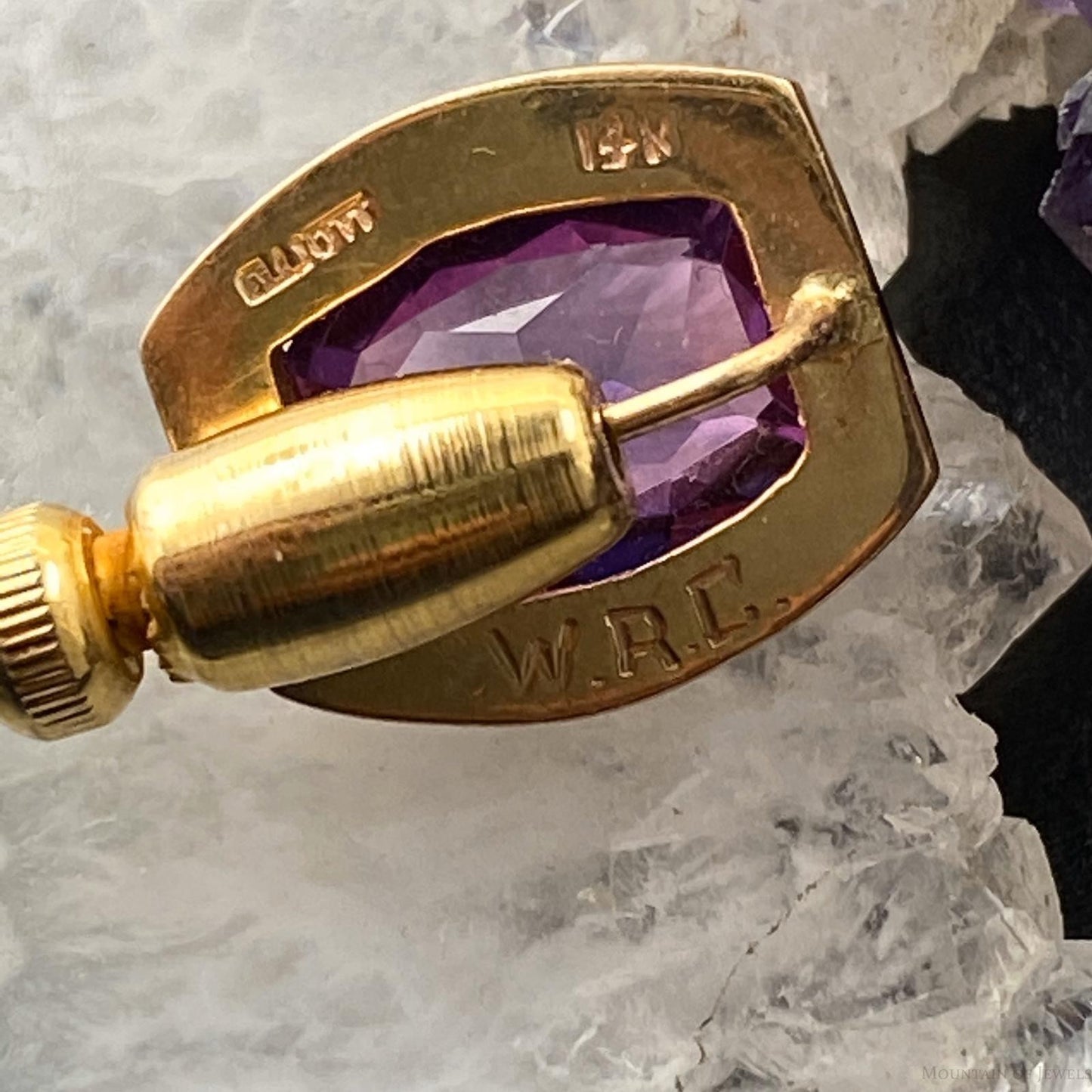 14K Yellow Gold 1963 Immaculate Collage Amethyst Pin Collectible Item