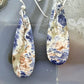 Sterling Silver Teardrop Sodalite Slab Dangle Earrings For Women #504