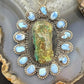 Sterling Silver Southwestern Style Blackjack & Golden Hill Turquoise Pendant For Women
