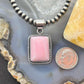 Native American Sterling  Silver Rectangle Pink Conch Decorated Pendant For Women #2