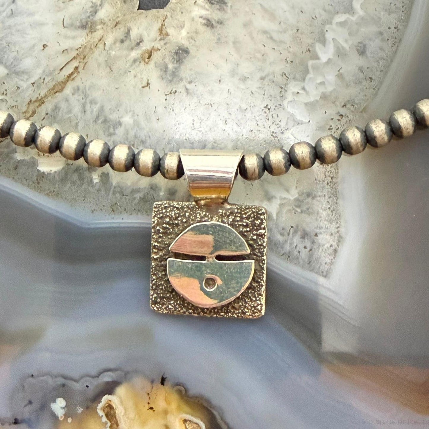 Alex Sanchez Native American Sterling Silver Petroglyph Dainty Pendant For Women
